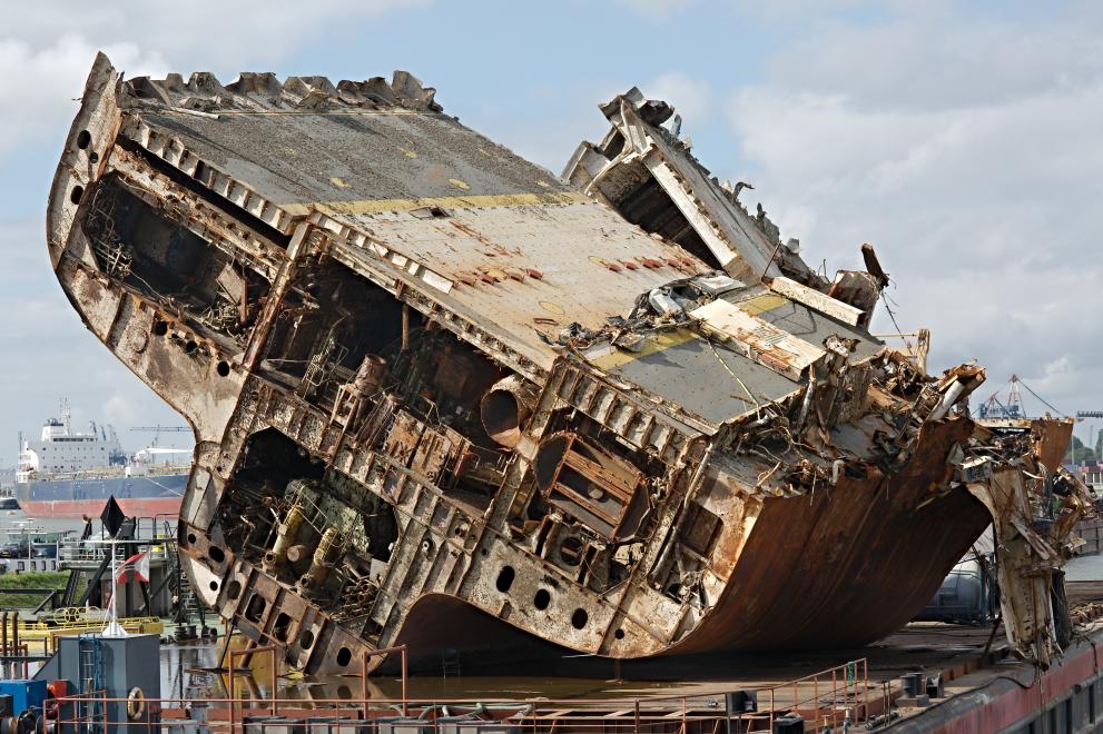 Rusted part of ship.