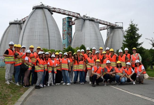 People at the Glina wastewater plant in Romania